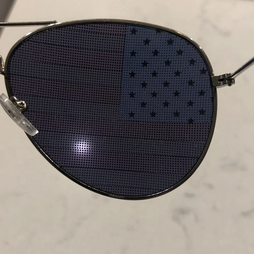 Aviator Sunglasses with American Flag Lenses